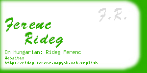 ferenc rideg business card